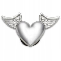 Przypinka Ozdoba Crocs Charms Jibbitz Pin Do Butów Silver Metal Heart Wings