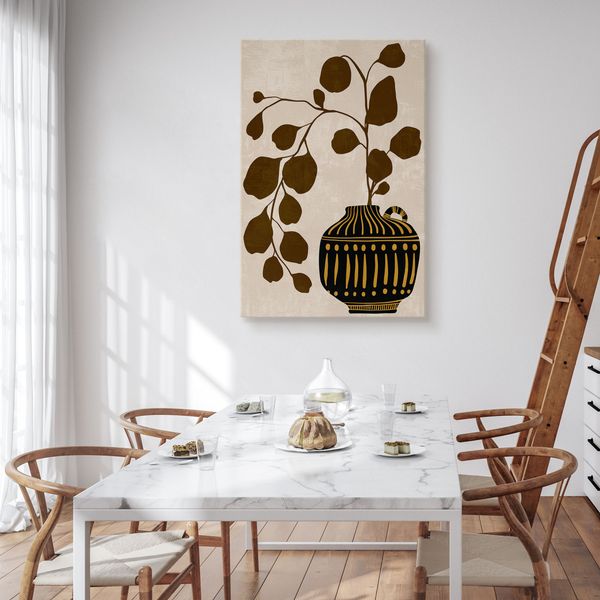 Obraz Na Płótnie Liście Azteckie Wzory Martwa Natura Styl Boho 80cm x 120cm zdjęcie 4