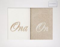 Komplet ręczników w pudełku Ona i On 50x90 kremowy + beżowy