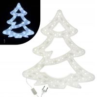Ozdoba świecąca świąteczna wisząca okno LED 40cm Choinka Biała Zimna
