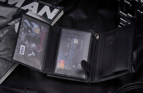 Zagatto Portfel Skórzany Naturalny Czarny ZG-N4-F2 Męski na Arena.pl