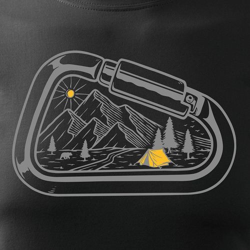 Koszulka z górami w góry wspinaczka climbing karabińczyk męska czarna REGULAR L na Arena.pl