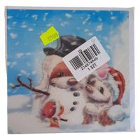 kartka świąteczna 3d z kopertą15x15 bałwan