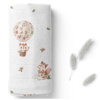 BOCIOLAND Pieluszka bambusowa Wiewiórki 40x40 cm