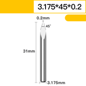 Frez do grawerowania 3.175-6.0mm VHM Rozmiar: 3.175*45°*0.2
