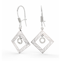 KOLCZYKI SREBRNE WZÓR GRECKI NA BIGLU SREBRO PRÓBY 925