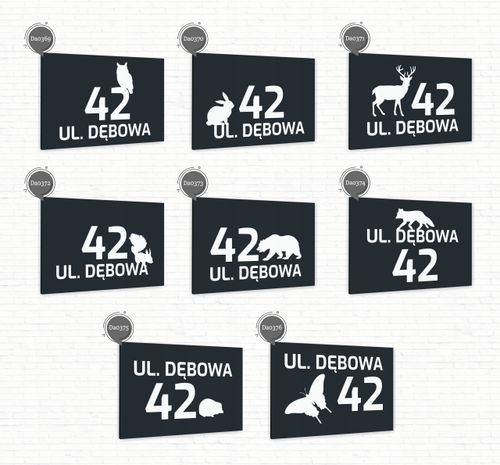 Tabliczka Tablica ADRESOWA ANTRACYT DIBOND 30x20 numer domu ul. dużo wzorów na Arena.pl