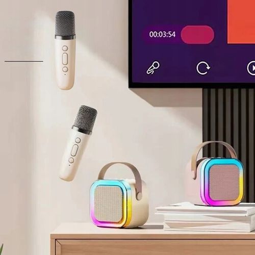 Bezprzewodowy Zestaw Do Karaoke Dla Dzieci Bluetooth Głośnik + 2 mikrofony na Arena.pl