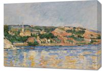 Obraz 70x50cm Village at the Water's Edge, Paul Cezanne Vintage