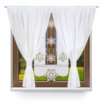 R8 Firana nowoczesna ŚWIĄTECZNA KOMPLET panel ekran ŚNIEŻYNKI 400x145