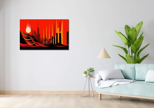 Obraz 100x60cm Miejski Krwisty Ogień na Arena.pl