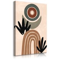 Obraz Do Sypialni Abstrakcja Okręgi Liście Palmy Styl Boho 70cm x 100cm