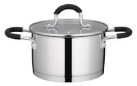 Garnek okrągły z pokrywą szklaną Torres 18 cm 2,5L stal nierdzewna