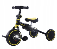 ROWEREK ROWER 2W1 TRÓJKOŁOWY DLA DZIECI NA PEDAŁY CZARNO-ŻÓŁTY WIOSNA