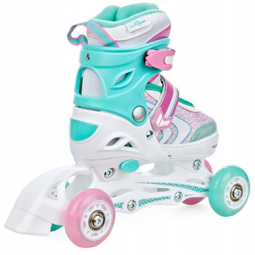 Rolki Łyżwy Wrotki Regulowane 4w1 RAVEN Lia PLUS Mint 30-33 Kółka LED na Arena.pl