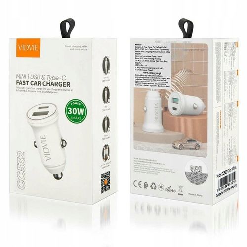 Ładowarka Samochodowa Zapalniczka USB (QC 3.0, 30W, 1xUSB + USB TYPE-C ) na Arena.pl