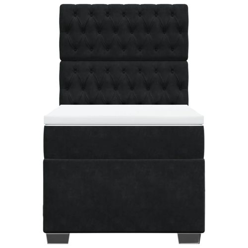 Łóżko kontynentalne z materacem, czarne, aksamit 90x190 cm na Arena.pl