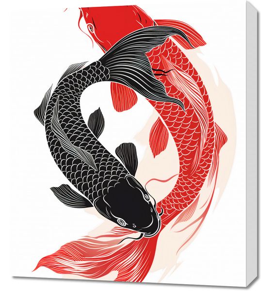 Obraz 60x70cm Yin i Yang Koi zdjęcie 1