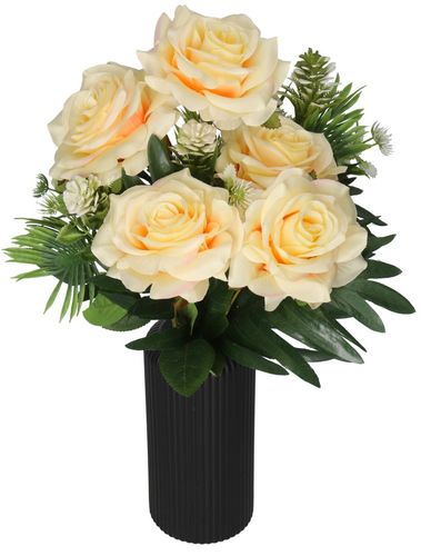 RÓŻA RÓŻE W BUKIECIE SZTUCZNE KWIATY JAK ŻYWE 49 CM DUŻY BUKIET GĘSTY na Arena.pl