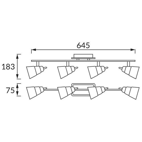 Plafon LAMPA sufitowa TOMI 03049 Ideus ścienna OPRAWA metalowa KINKIET reflektorki białe dymne na Arena.pl