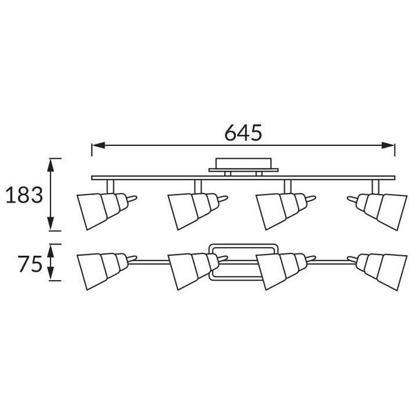 Plafon LAMPA sufitowa TOMI 03049 Ideus ścienna OPRAWA metalowa KINKIET reflektorki białe dymne zdjęcie 3