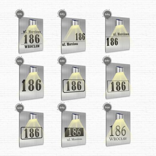 duża TABLICZKA ADRESOWA dibond srebrna adres strzałka 40x30 lampka solarna na Arena.pl