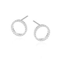 srebrne kolczyki koła 12mm z cyrkonią - kdk5342