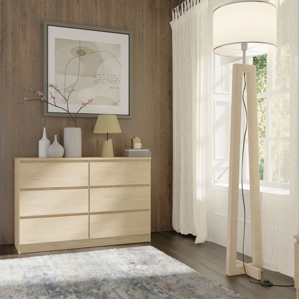 Komoda MAJA S6 120 cm dąb cremona 6 szuflad zdjęcie 6