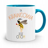 Kubek Błękitny Krawcowej Krawca Która Jest Osom Z Nadrukiem Ze Zdjęciem