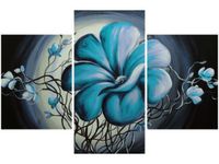 90X60CM OBRAZ OBRAZ POWER FLOWER KWIATY KOLOROWE TRZY OBRAZY