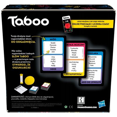 HASBRO Gra imprezowa Taboo gra niewypowiedzianych słów polska wersja F5254 na Arena.pl
