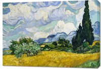 Obraz 100x70cm Wheat Field with Cypresses, Van Gogh Vintage