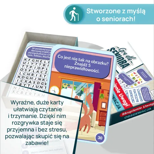 Gra dla seniora. Skupienie uwagi. Obserwacja na Arena.pl