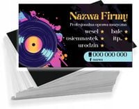 Wizytówki firmowe REKLAMOWE Foliowane 1000 szt OPRAWA MUZYCZNA DJ