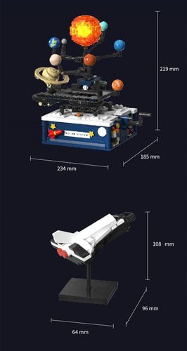 Klocki KONSTRUKCYJNE Ruchomy UKŁAD SŁONECZNY ZIEMIA SŁOŃCE KOSMOS LED na Arena.pl