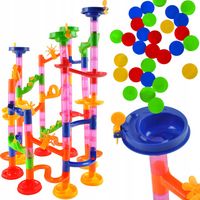 Tor Kulkowy Kulodrom Zestaw Edukacyjny Zjeżdżalnia 105el Kulki dla Dzieci