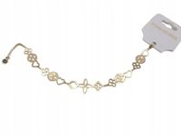 Piękna bransoletka Kwiatki kółka serca stal chirurgiczna kolor złoty