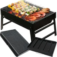GRILL TURYSTYCZNY PRZENOŚNY WĘGLOWY SKŁADANY BBQ KEMPINGOWY WALIZKA