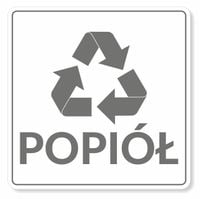 NAKLEJKA POPIÓŁ na KOSZ ODPADY do segregacji śmieci 20 cm