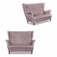 Sofa uszak Carol pudrowy róż różowa skandynawska kanapa 2-os. Family Meble