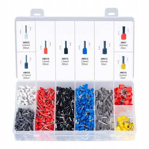 Zaciskarka do Tulejek Praska do Kabli Końcówek 0,25-10mm2 NEKU + 1300szt na Arena.pl