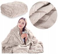 Bardzo GRUBY Koc Narzuta na Fotel 70x160cm PUSZYSTY Miękki Ciepły PREMIUM