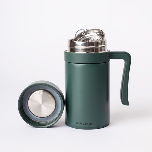 Kubek Termiczny Termos Zielony Podwójne Ścianki Duży 450Ml Na Kawę Herbatę na Arena.pl