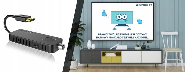 DEKODER TUNER TV HD DVB-T2 i DVB-C HEVC H.265 MINI STICK NAGRYWANIE zdjęcie 6