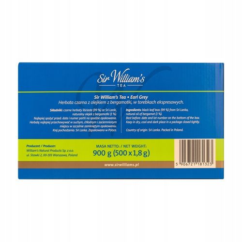 Sir William's London Earl Grey 500 Saszetek na Arena.pl