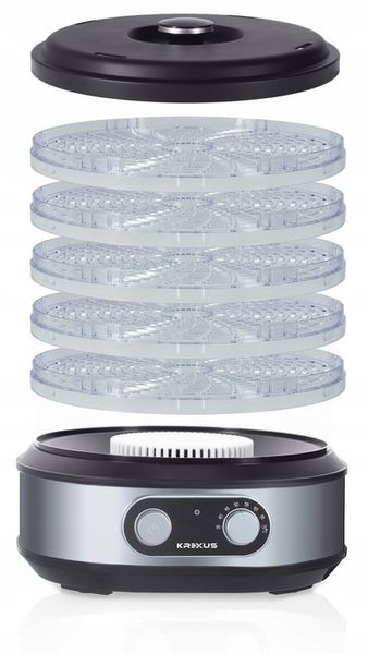 Suszarka Spożywcza do Grzybów Owoców Warzyw Dehydrator INOX 450W Krexus zdjęcie 2