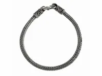 GRUBA OKSYDOWANA SREBRNA BRANSOLETA 4.2MM PLECIONY KŁOS WARKOCZ