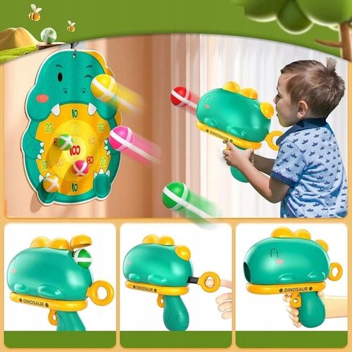 Gra Zręcznościowa Strzelanie Do Celu Na Rzepy Tarcza Dinozaur Pistolet na Arena.pl