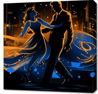 Obraz 70x70cm Taniec w Świetle Nocnej Aury