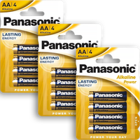 12x AA Baterie Alkaliczne PANASONIC LR6 Paluszki Bateria R6 Blister x3